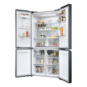 Haier HCR5919EHMB 90cm 60/40 Frost Free American Fridge Freezer - Brushed Black