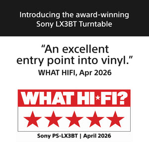 Sony PS-LX3BT, Wireless Bluetooth Turntable with Full Auto Playback, Hi-Res Audio Wireless, Belt Drive, Built-in Phono Preamp, 2 Speed Operation