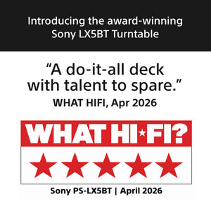 Sony PS-LX5BT Premium Wireless Bluetooth Turntable, Full Auto Playback, Belt-drive, Quality Cartridge, Hi-Res Audio Wireless, Built-in Phono Preamp, 3 Gain Modes, 2 Speed Operation, Rubber Mat