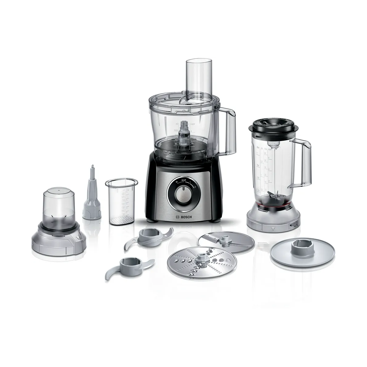 Bosch MCM3501MGB MultiTalent 3 Compact 800W Food Processor - Black & Stainless Steel