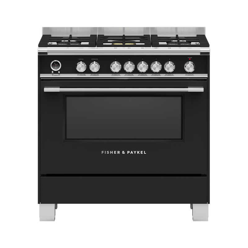 Fisher & Paykel OR90SCG6B1 90cm Dual Fuel Pyrolytic Cooker - Black