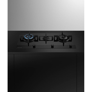 Fisher & Paykel CG903DLPGB4 90cm 3 Burner Gas Hob - Black Glass