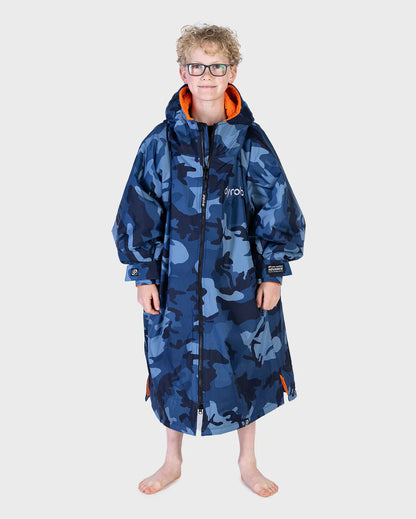 dryrobe Advance - Kids - Long Sleeve V3 - Blue Camo Orange