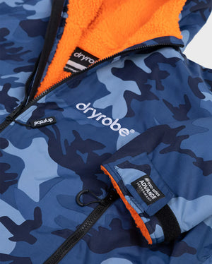 dryrobe Advance - Kids - Long Sleeve V3 - Blue Camo Orange
